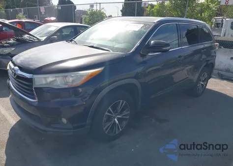 2016 Toyota Highlander Xle V6 z USA, uszkodzony, nr VIN 5TDKKRFH1GS502592